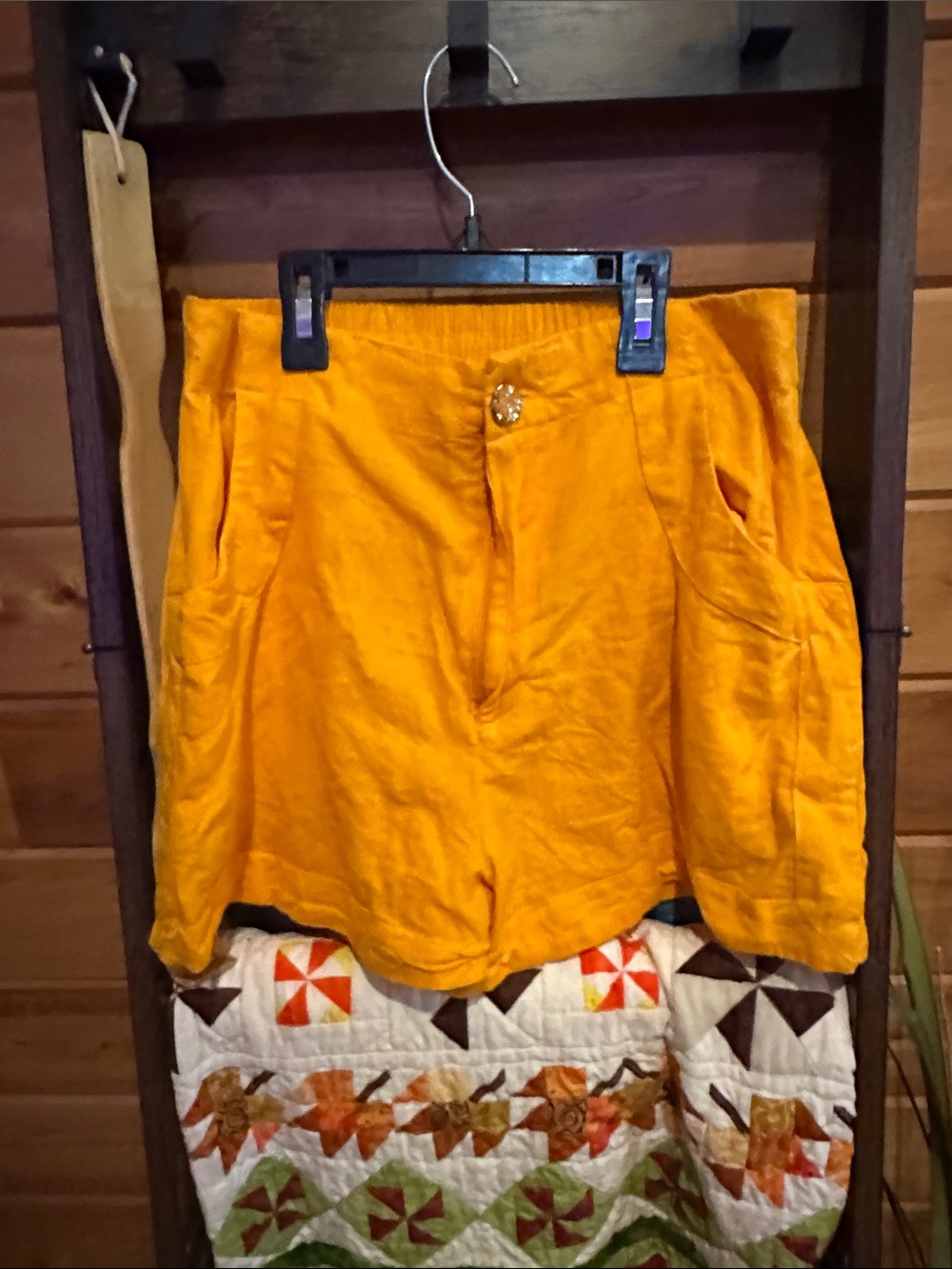 House of Harlow 1960 Ochre Yellow Skort with Front Button